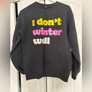 Gildan Black Sweater with Colorful Text